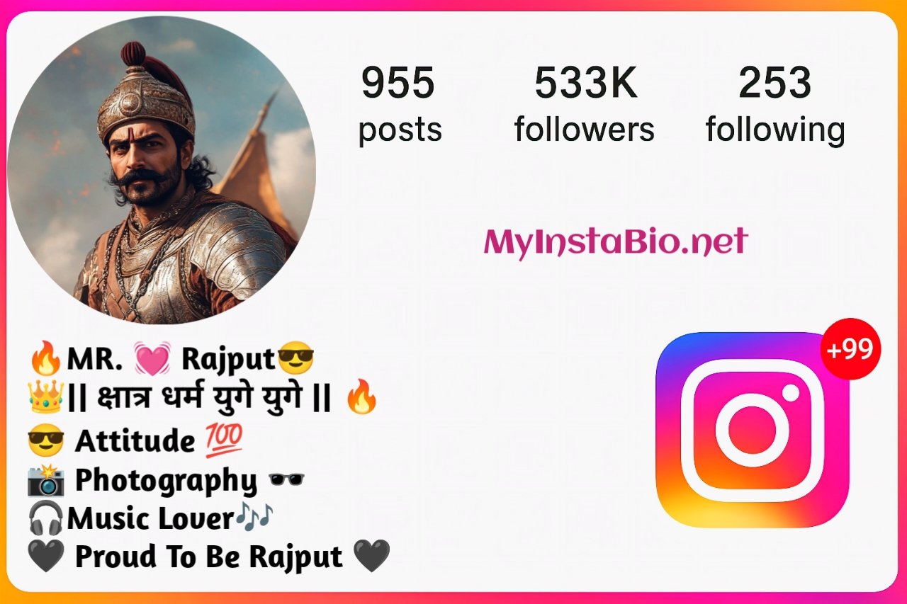Stylish Rajputna Instagram Bio for Boys